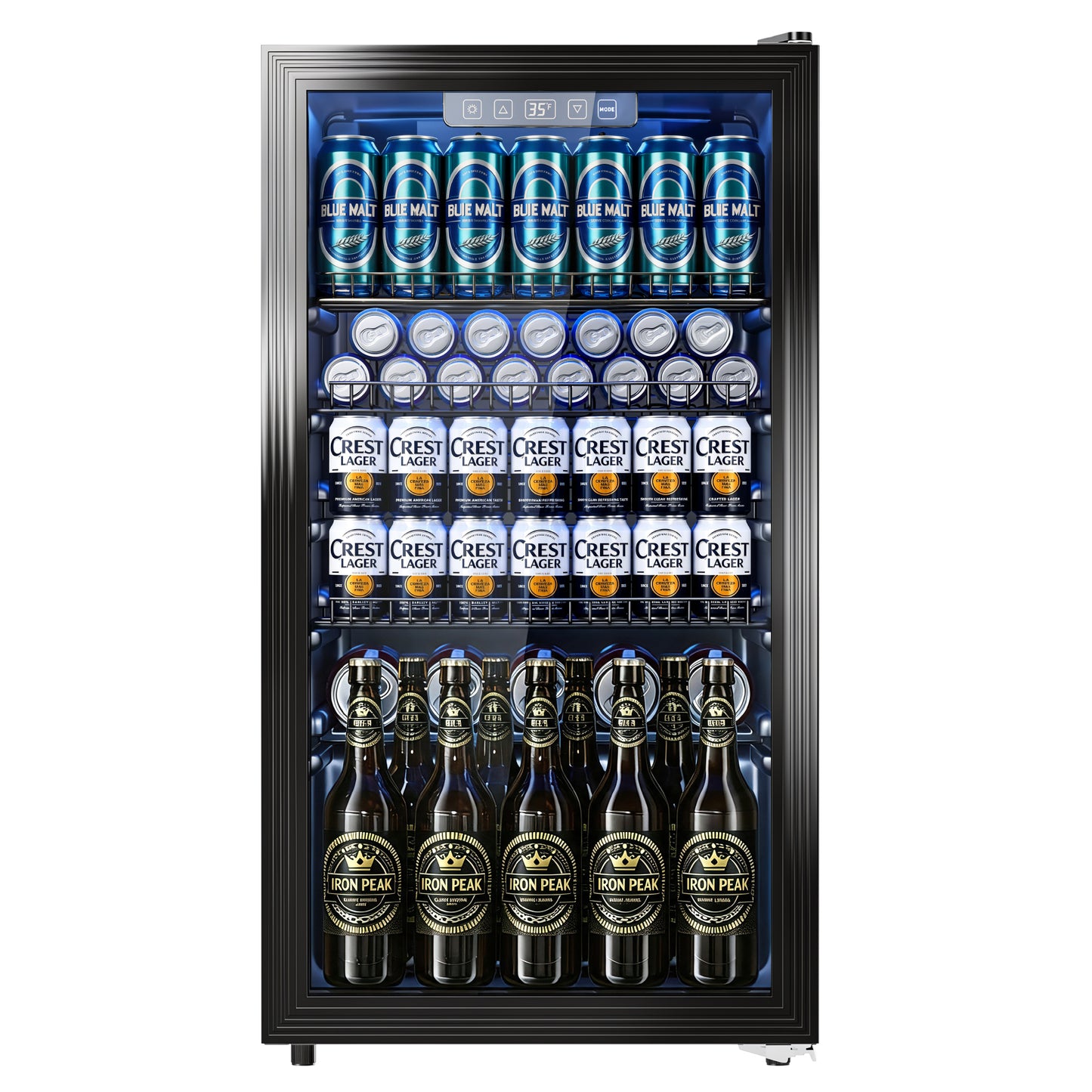 Nanori 120 Can Beverage Refrigerator, 3.1 Cu.ft Mini Fridge, Glass Door