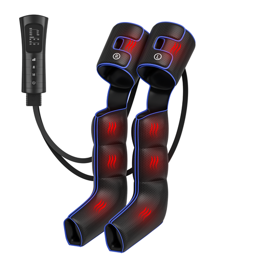 Nexaro Full Leg Massager with Heat and Compression, 2025 Upgraded 3-in-1 Foot Calf & Thigh Circulation Booster for Pain Relief, Swelling, Edema, 6 Modes & 3 Strength, LCD Display