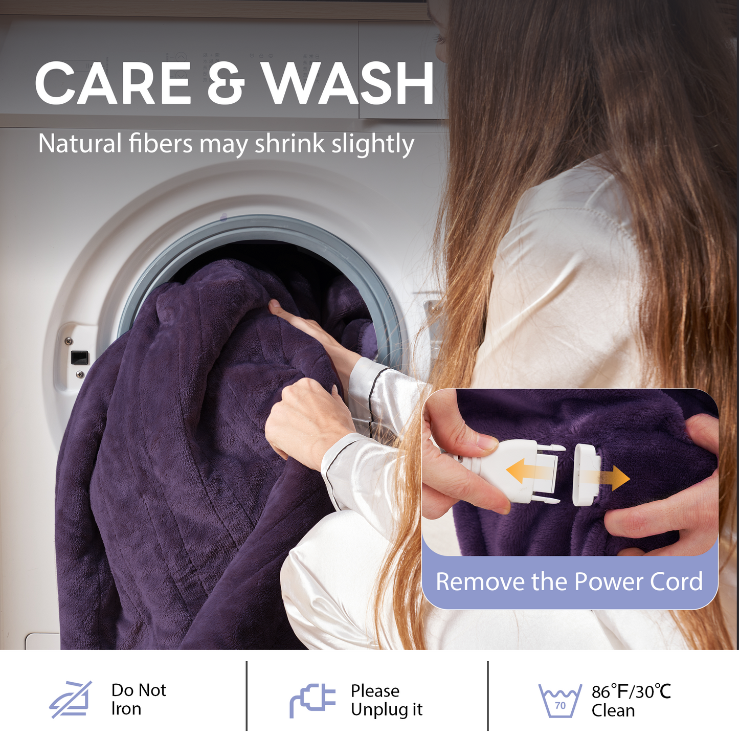 Nexaro Heated Electric Blanket, 62"x84" Flannel Heating Blanket Features 12-Hour Timer with 1-Hour Intervals, Machine Washable Sherpa with Overheating Protection, Ideal Gifts for Her, Purple