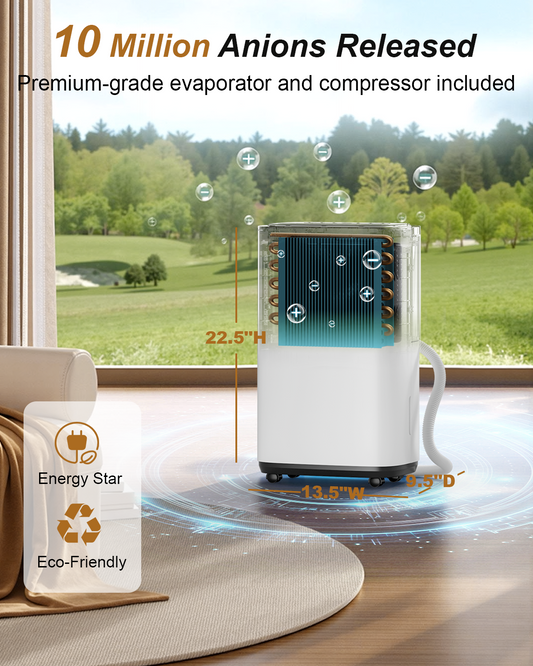 3000 sq.ft Dehumidifier for Basement, 30 Pint Dehumidifiers for Home with Drain Hose, Smart Humidity Control, 24H Timer & Child Lock, Ideal for Large Rooms, Bathroom, Bedroom, Garage