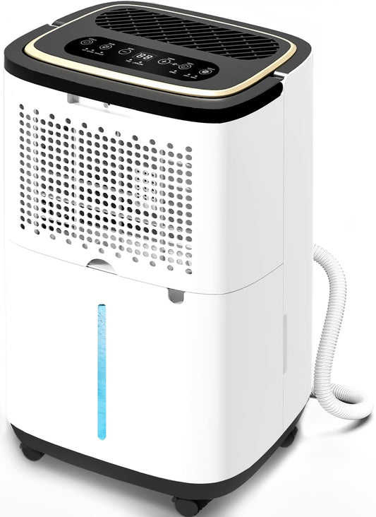 3000 sq.ft Dehumidifier for Basement, 30 Pint Dehumidifiers for Home with Drain Hose, Smart Humidity Control, 24H Timer & Child Lock, Ideal for Large Room, Bathroom, Bedroom, Garage