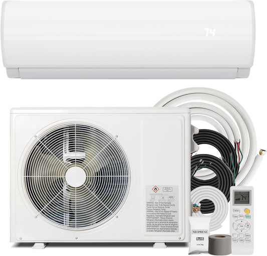 Nexaro 12000BTU Mini Split Air Conditioner Heat Pump, 19 SEER2 Inverter Compressor AC Unit Cools Rooms up to 750 Sq. Ft, 115V Ductless Split AC with Pre-Charged Condenser & Installation Kit