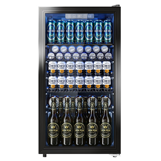 Nanori 120 Can Beverage Refrigerator, 3.1 Cu.ft Mini Fridge, Glass Door